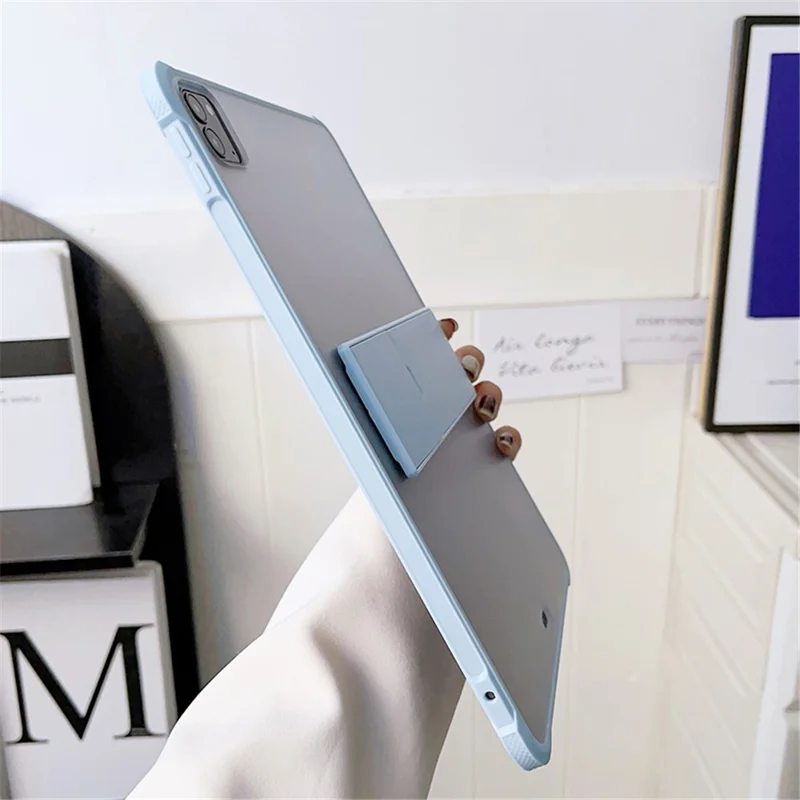 A11 لجهاز iPad Pro بحجم 11 بوصة (2018) / (2020) / (2021) / (2022) طقم غطاء لوحي بمسند مع لوحة مفاتيح متوافقة مع بلوتوث، وفأرة - وردي