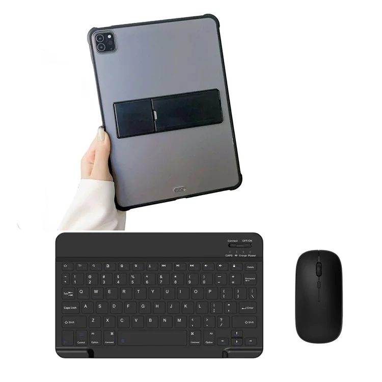 Étui de support pour tablette A11 pour iPad Pro 11 pouces (2018) / (2020) / (2021) / (2022) avec clavier Bluetooth et souris - Noir