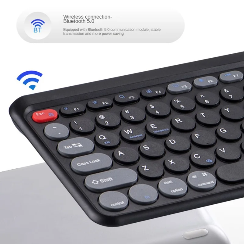 A201 Laptop Keyboard Bluetooth-compatible + Wireless 2.4G Computer Keyboard for Windows / 8-Pin / Android - Grey