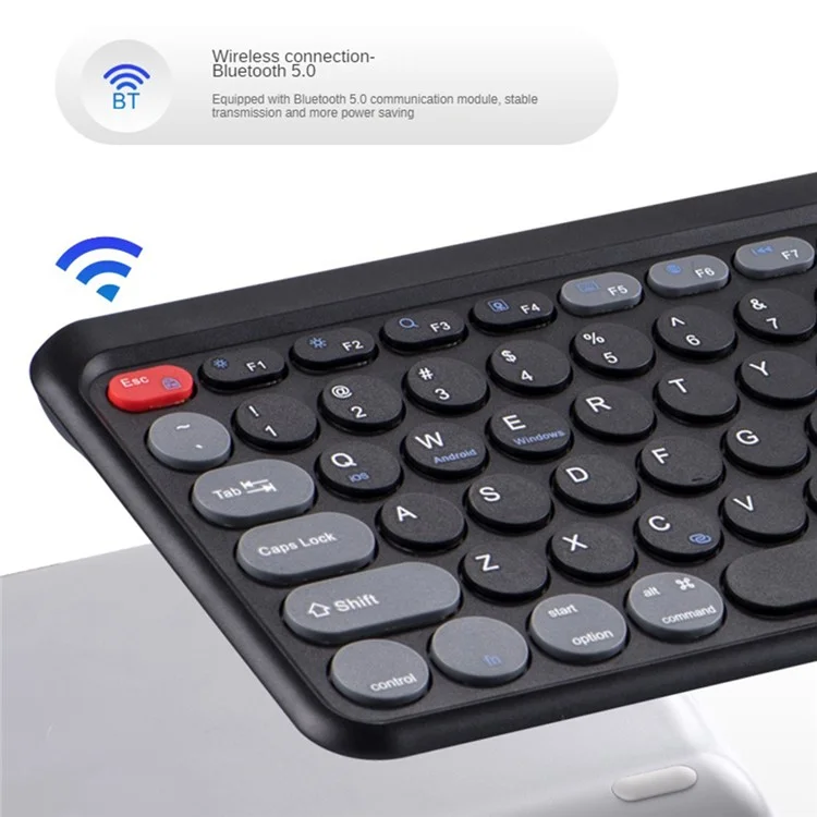 Teclado Bluetooth portátil A202 para laptop Teclado sem fio 2.4G para Windows / 8-Pin / Android - Preto
