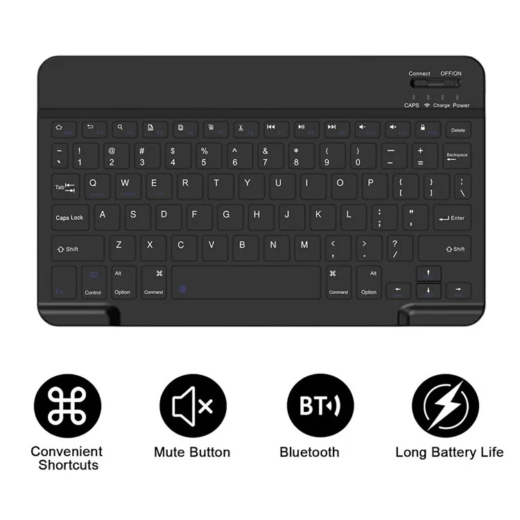 SK-X510 For Samsung Galaxy Tab S10 FE / S9 FE SM-X510 / X516 / X518 Bluetooth-Compatible Keyboard Tablet Case PU Flip Cover - Black