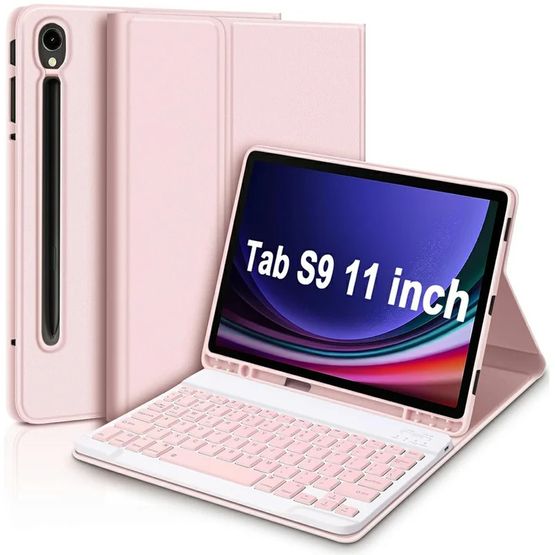 SK-X510 per Samsung Galaxy Tab S9 FE SM-X510 / X516 / X518 Custodia con Tastiera Bluetooth Tablet - Rosa