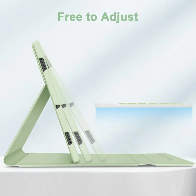 SK-X510 For Samsung Galaxy Tab S10 FE / S9 FE SM-X510 / X516 / X518 Bluetooth-Compatible Keyboard Tablet Case PU Flip Cover - Green