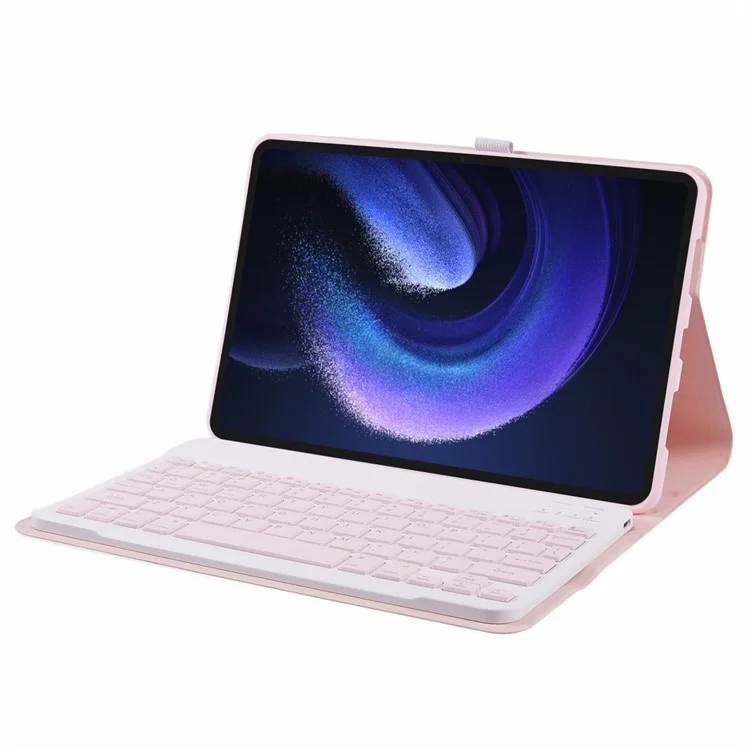 XM-Pro11 For Xiaomi Pad 6 Pro / Pad 6 Bluetooth-compatible Keyboard Shockproof Tablet Case Leather Flip Cover - Pink