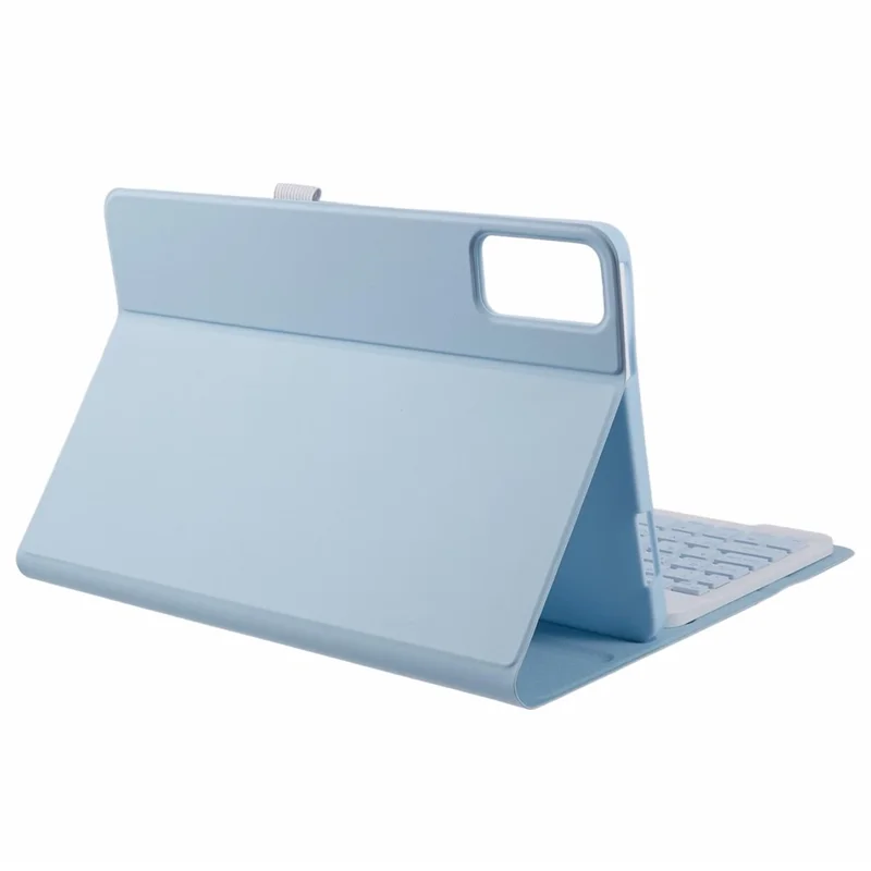 SK-SE11 For Xiaomi Redmi Pad SE PU Leather Flip Tablet Case Cover with Detachable Bluetooth-compatible Keyboard - Sky Blue