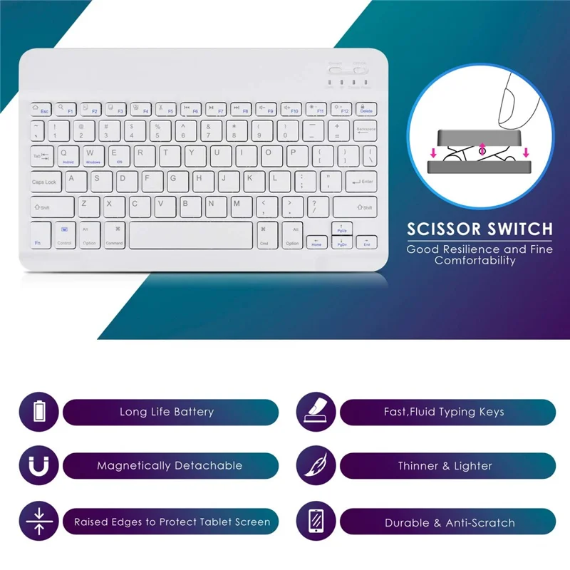 TY-3302 Universal Bluetooth-compatible Keyboards Leather Case Stand for 9 -10.9 inch Tablet - Pink