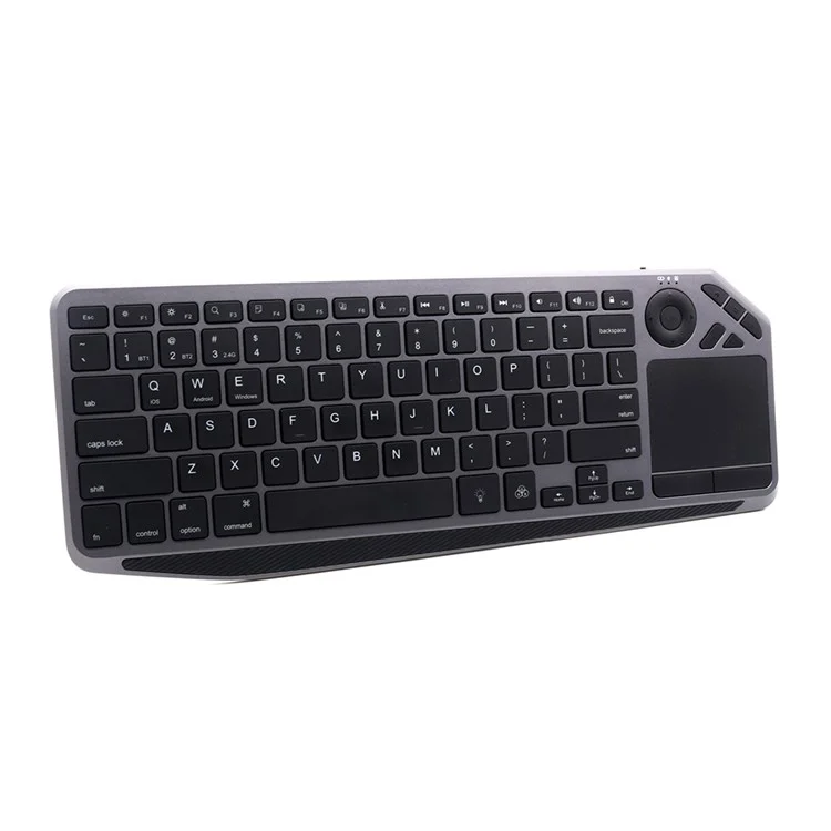 BK9801T Dual-Mode Keyboard Bluetooth-compatible 2.4G Wireless Keyboard with Touchpad for Computer, Tablet - Black