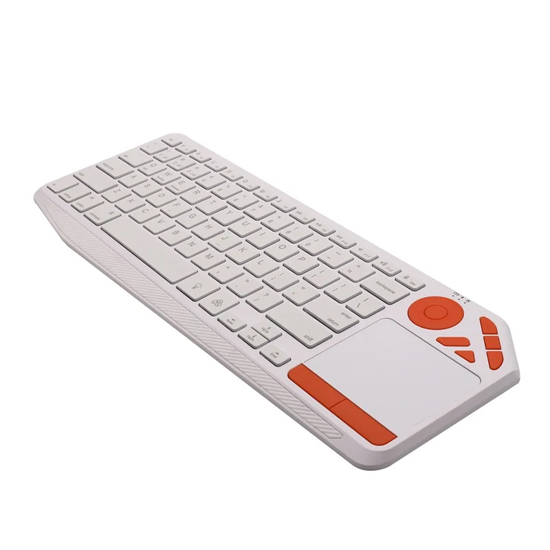 BK9801T Dual-Mode Keyboard Bluetooth-compatible 2.4G Wireless Keyboard with Touchpad for Computer, Tablet - White / Orange