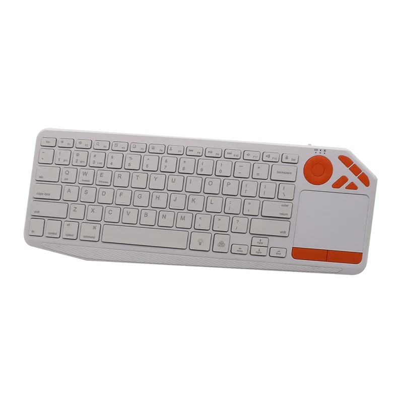 BK9801T Dual-Mode Keyboard Bluetooth-compatible 2.4G Wireless Keyboard with Touchpad for Computer, Tablet - White / Orange