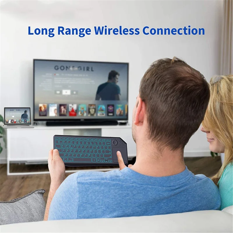 BK9801T Dual-Mode Keyboard Bluetooth-compatible 2.4G Wireless Keyboard with Touchpad for Computer, Tablet - White / Orange