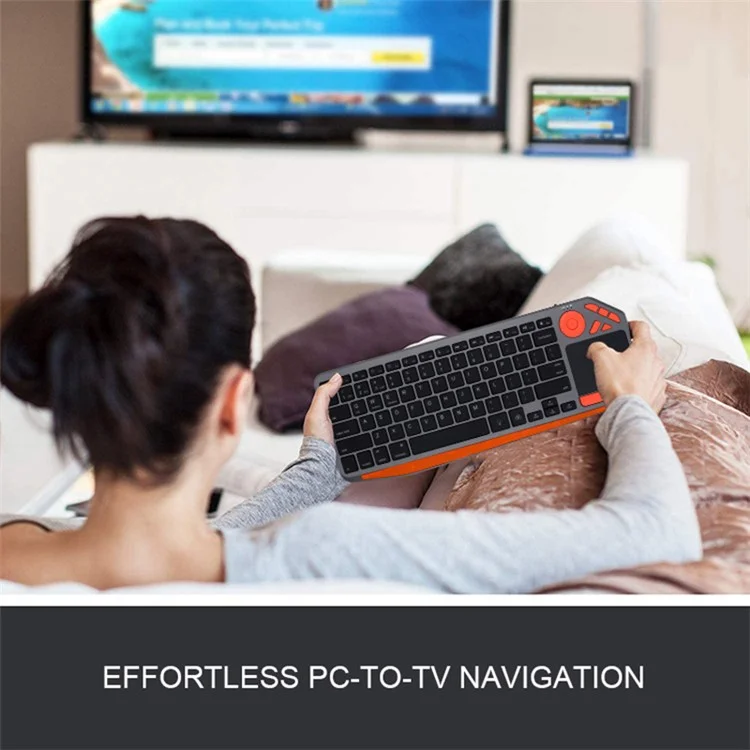 BK9801T Dual-Mode Keyboard Bluetooth-compatible 2.4G Wireless Keyboard with Touchpad for Computer, Tablet - Green