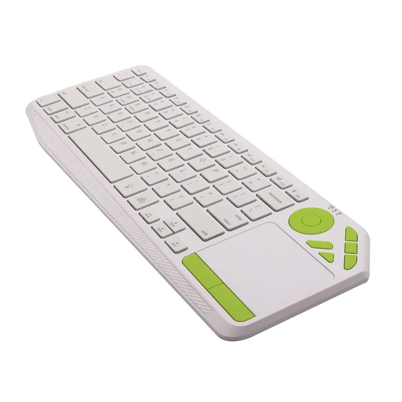 BK9801T Dual-Mode Keyboard Bluetooth-compatible 2.4G Wireless Keyboard with Touchpad for Computer, Tablet - White / Green