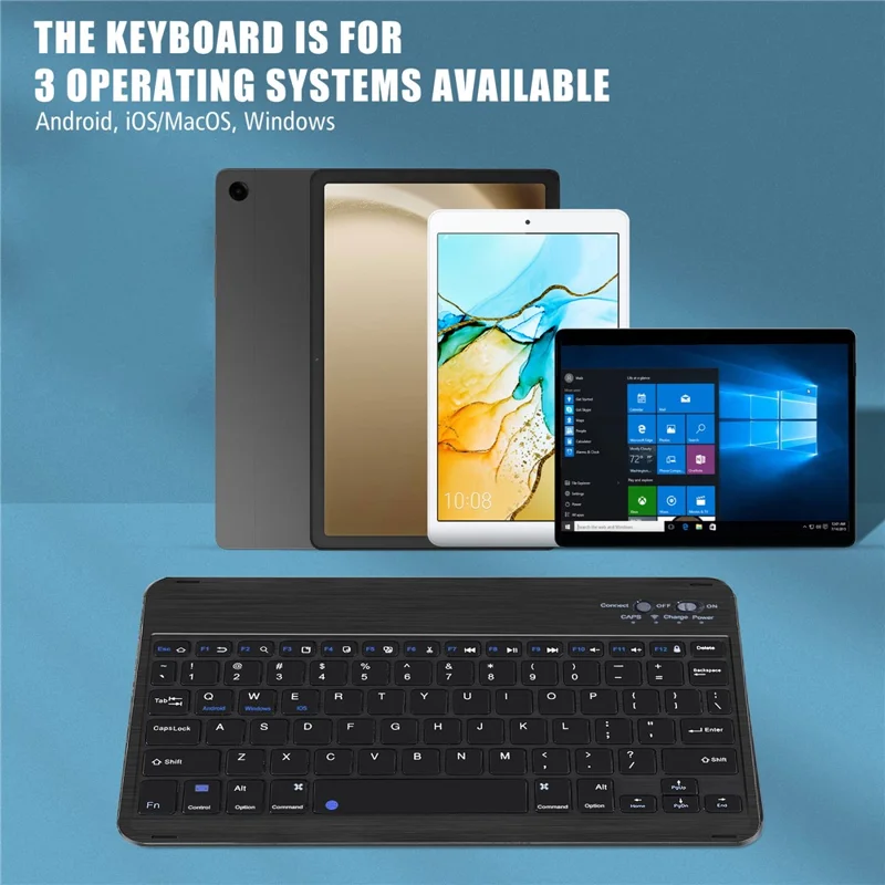 Bulk Purchasing PU Leather Case for Samsung Galaxy Tab A9+ Stand Folio Cover with Bluetooth-compatible Keyboard - Black