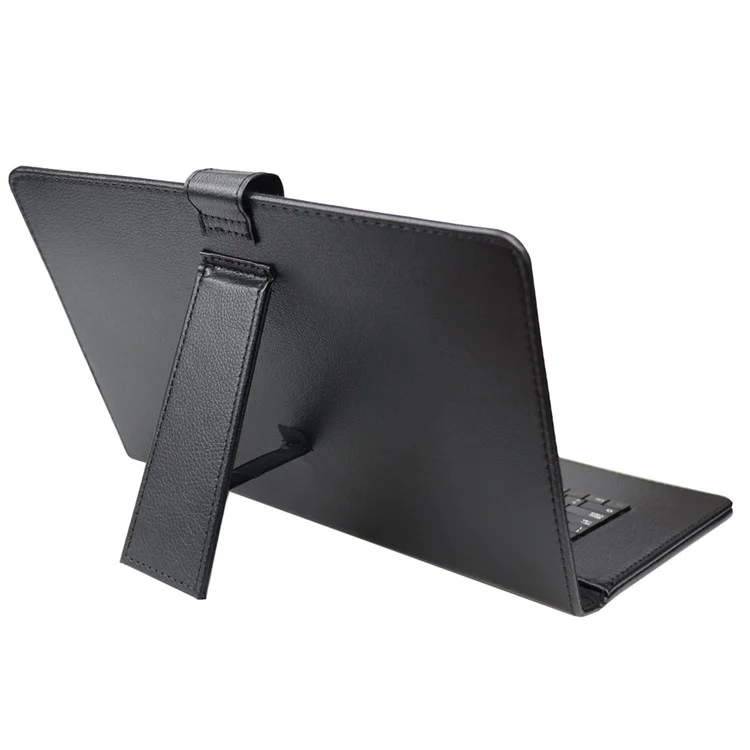 Capa de couro de PU com proteção de 9-10.6 polegadas para tablet, com cabo micro USB + Type C Keyboard
