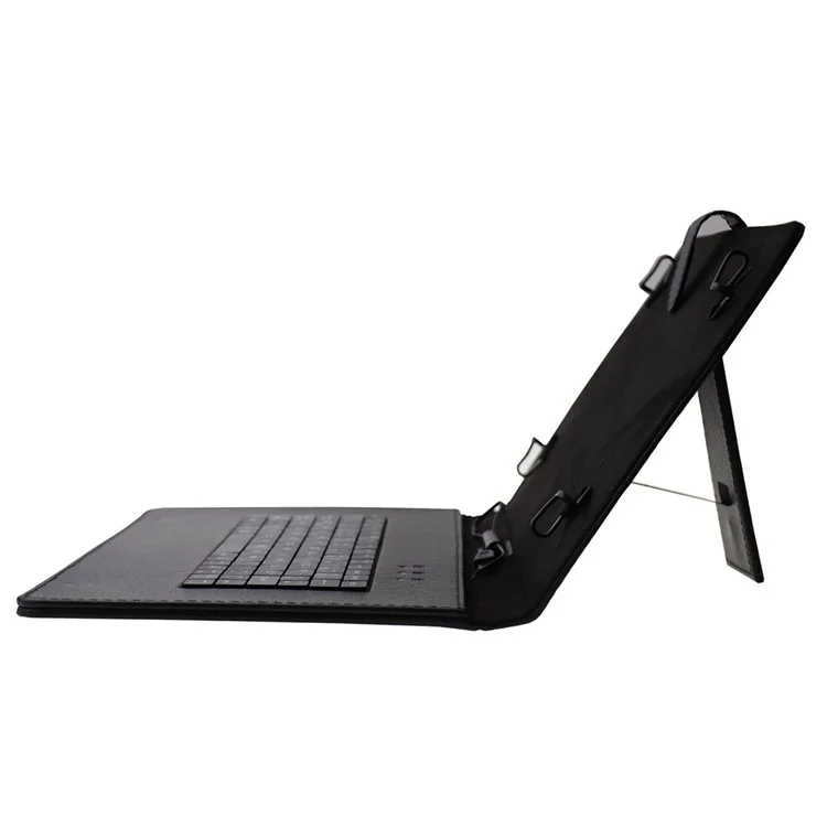 Capa de couro de PU com proteção de 9-10.6 polegadas para tablet, com cabo micro USB + Type C Keyboard