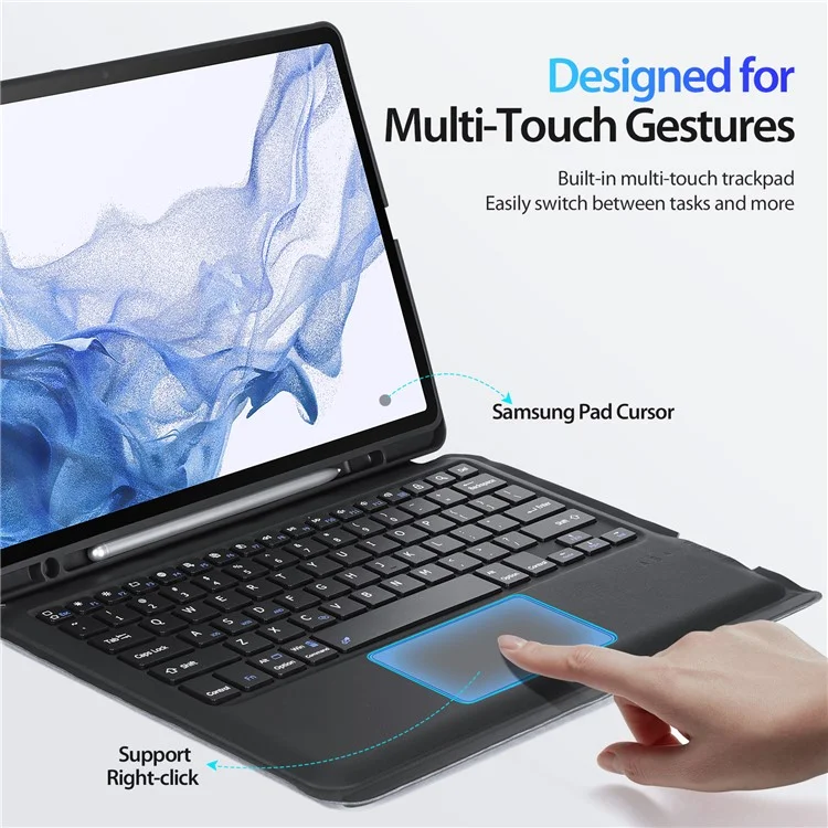 DUX DUCIS For Samsung Galaxy Tab S8+ / S7+ / S7 FE Stand Leather Tablet Case with Magnetic Detachable Keyboard