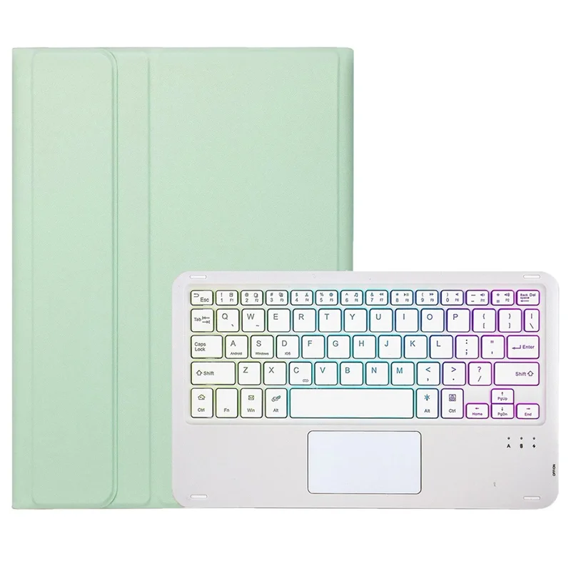 A710B-AS For Samsung Galaxy Tab S10 FE / S9 FE X510 X516 / S9 X710 X716B X718U Bluetooth-Compatible Keyboard Tablet Case - Light Green
