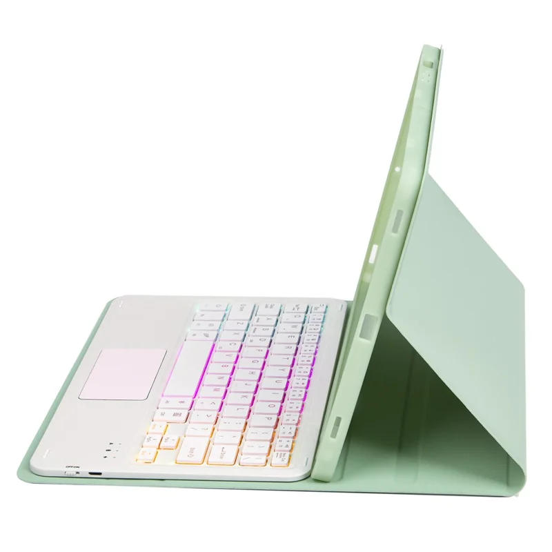 A710B-AS For Samsung Galaxy Tab S10 FE / S9 FE X510 X516 / S9 X710 X716B X718U Bluetooth-Compatible Keyboard Tablet Case - Light Green