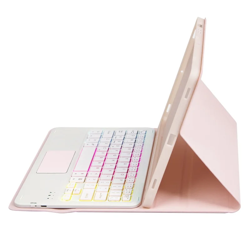 A710B-AS For Samsung Galaxy Tab S10 FE / S9 FE X510 X516 / S9 X710 X716B X718U Bluetooth-Compatible Keyboard Tablet Case - Pink