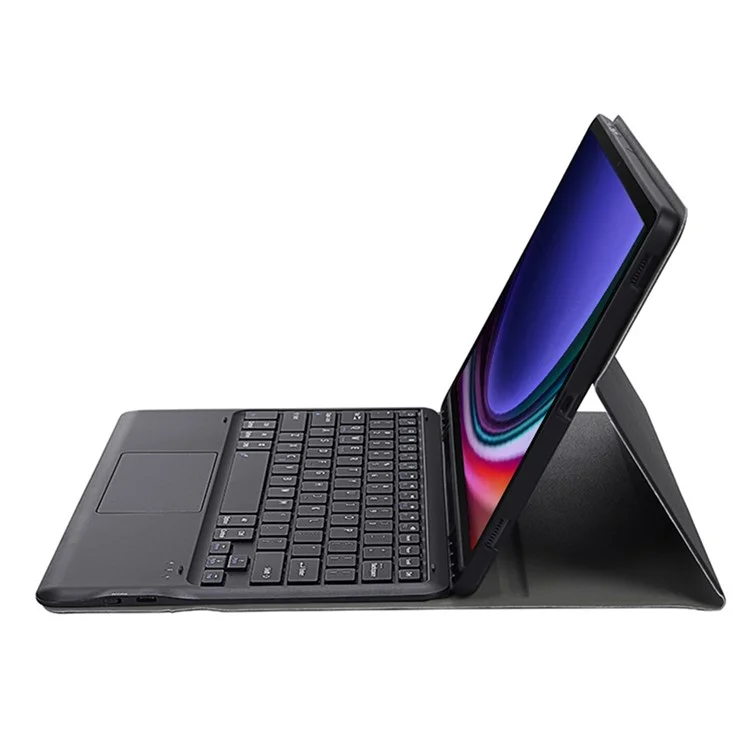 A810B-A For Samsung Galaxy Tab S10+ / S9 FE+ / S9+ 12.4" X610 / X616 Bluetooth-compatible Keyboard with Touchpad Pencil Slot Tablet Case - Black