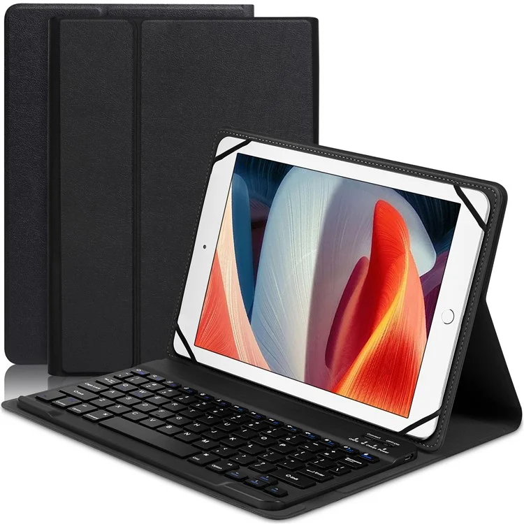 TY3316 Universal 9-11 inch Tablet Protective Cover Bluetooth-compatible Keyboard PU Leather Stand Case - Black