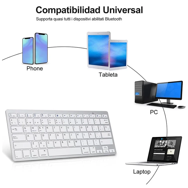 Clavier sans fil universel Bluetooth X5 (SP) Spanish pour smartphone / tablette
