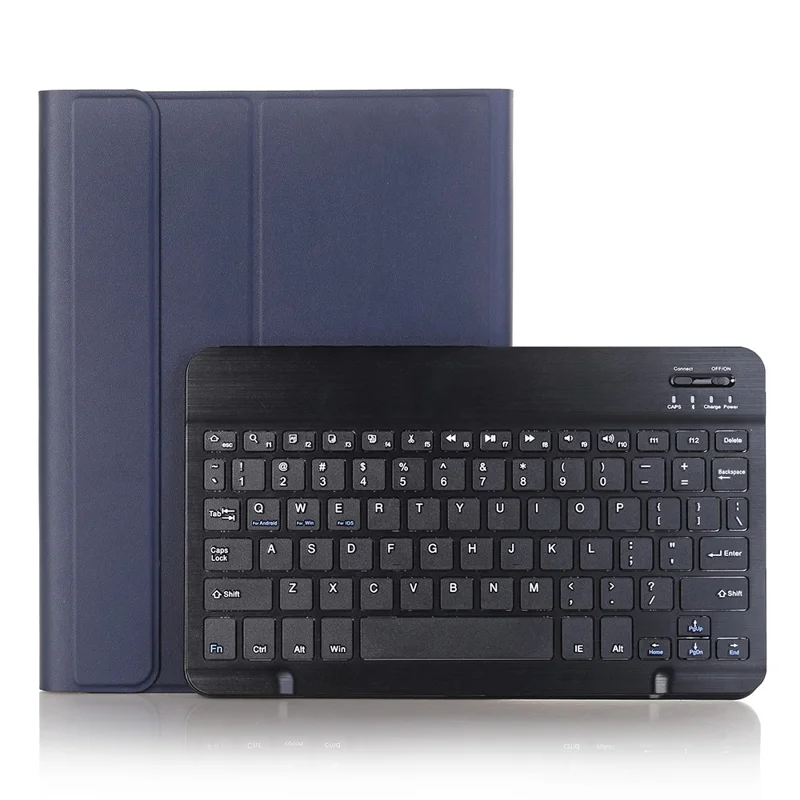 A07B For iPad 9.7-inch (2017) / (2018) / iPad Pro 9.7 inch (2016) / Air 2 / Air (2013) Bluetooth-compatible Keyboard Case with Pen Slot - Dark Blue