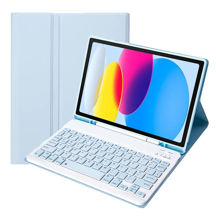A07B For iPad 9.7-inch (2017) / (2018) / iPad Pro 9.7 inch (2016) / Air 2 / Air (2013) Bluetooth-compatible Keyboard Case with Pen Slot - Baby Blue