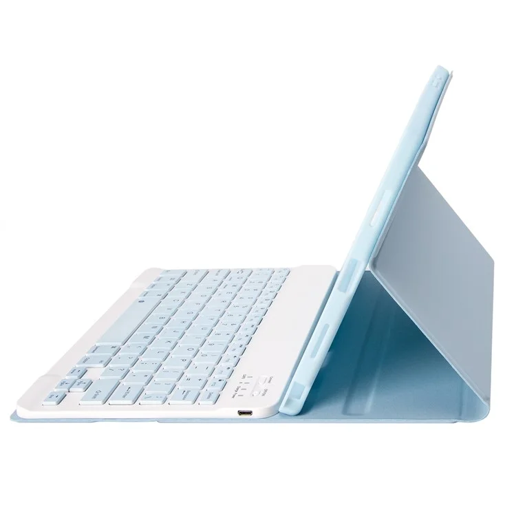 A07B For iPad 9.7-inch (2017) / (2018) / iPad Pro 9.7 inch (2016) / Air 2 / Air (2013) Bluetooth-compatible Keyboard Case with Pen Slot - Baby Blue