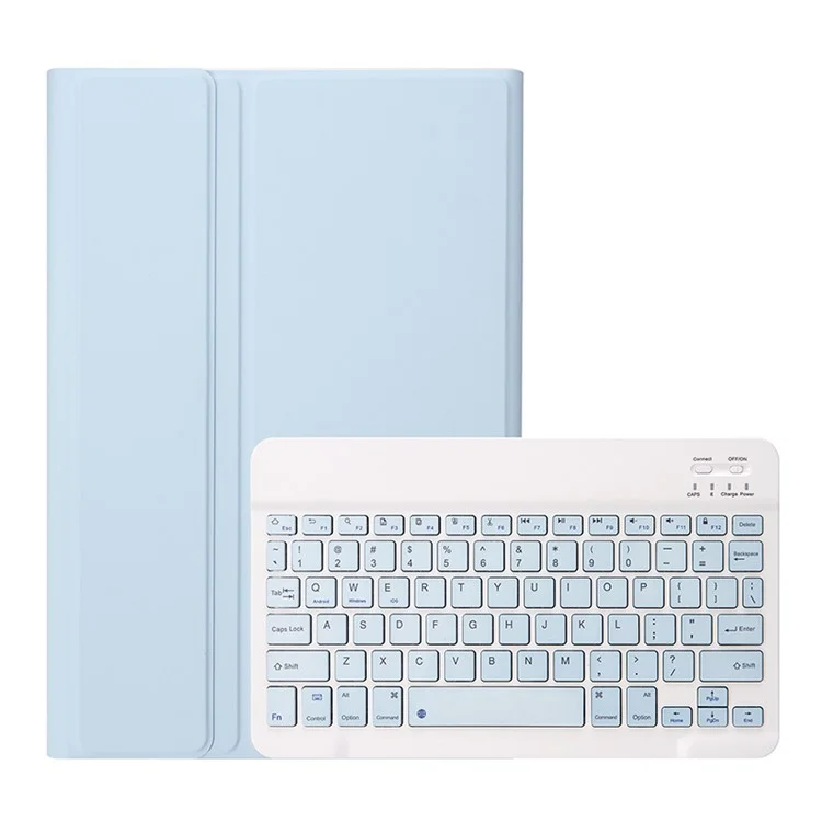 A07B For iPad 9.7-inch (2017) / (2018) / iPad Pro 9.7 inch (2016) / Air 2 / Air (2013) Bluetooth-compatible Keyboard Case with Pen Slot - Baby Blue