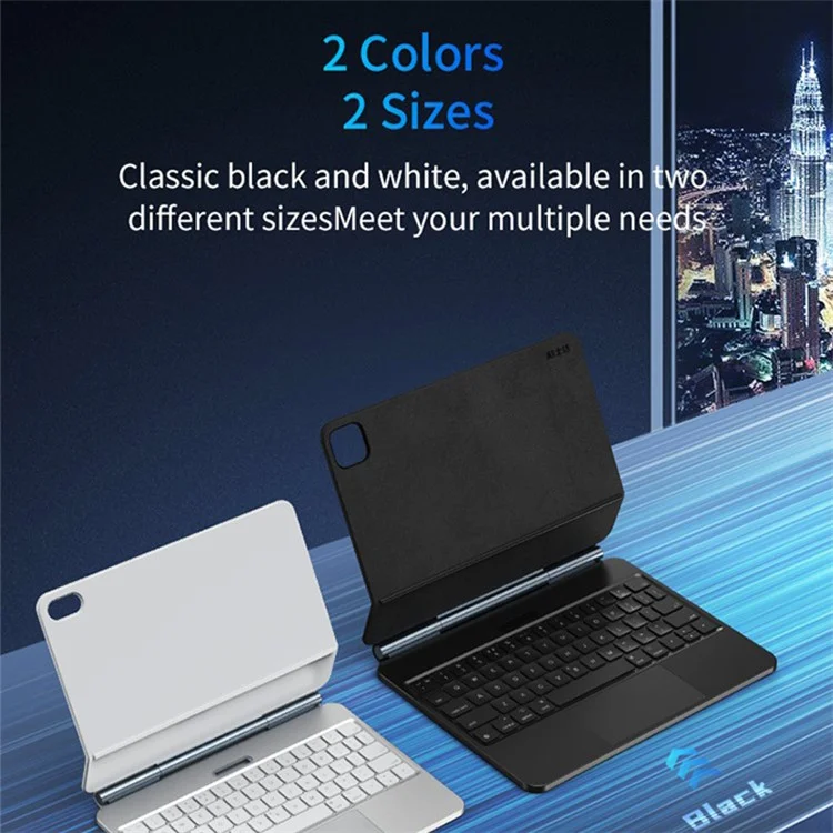 COOSTART Für iPad Pro 11-Zoll (2018) / (2020) / (2021) / (2022) / iPad Air (2020) / (2022) Photovoltaik-Neue-Energie-Bluetooth-Tastatur-Ständer-Hülle - Weiß