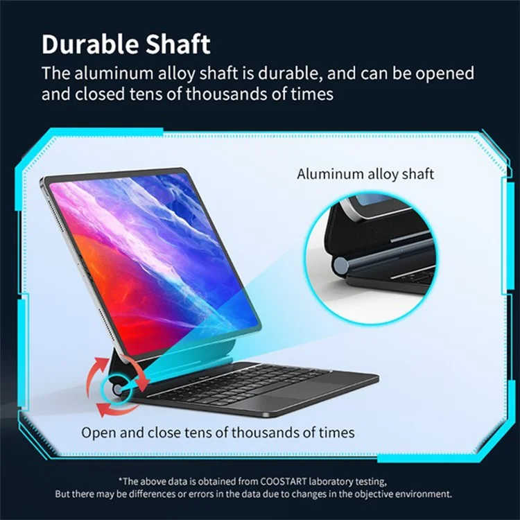COOSTART Für iPad Pro 11-Zoll (2018) / (2020) / (2021) / (2022) / iPad Air (2020) / (2022) Photovoltaik-Neue-Energie-Bluetooth-Tastatur-Ständer-Hülle - Weiß