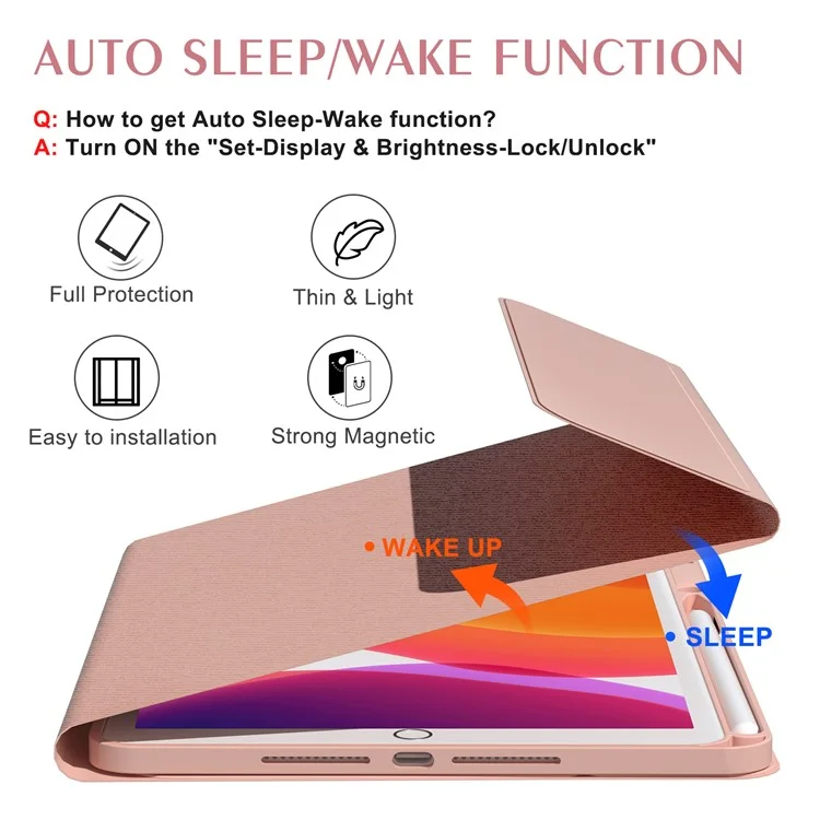 For iPad 10.2 (2021) / (2019) / (2020) / iPad Pro 10.5-inch (2017) / Air 10.5 inch (2019) Backlit Bluetooth-compatible Keyboard Tablet Case - Rose Gold