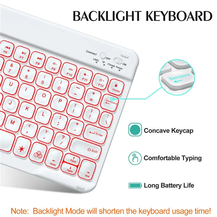 For iPad 10.2 (2021) / (2019) / (2020) / iPad Pro 10.5-inch (2017) / Air 10.5 inch (2019) Backlit Bluetooth-compatible Keyboard Tablet Case - Rose Gold