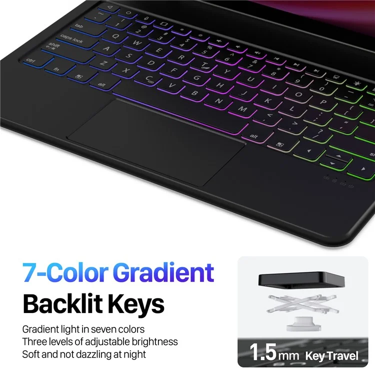 DUX DUCIS Pour Samsung Galaxy Tab S9+ / S8+ / S7+ Étui pour Tablette avec Clavier Bluetooth Magnétique Flottant