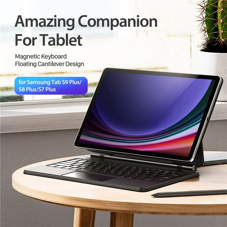 DUX DUCIS Pour Samsung Galaxy Tab S9+ / S8+ / S7+ Étui pour Tablette avec Clavier Bluetooth Magnétique Flottant