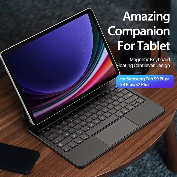 DUX DUCIS Pour Samsung Galaxy Tab S9+ / S8+ / S7+ Étui pour Tablette avec Clavier Bluetooth Magnétique Flottant
