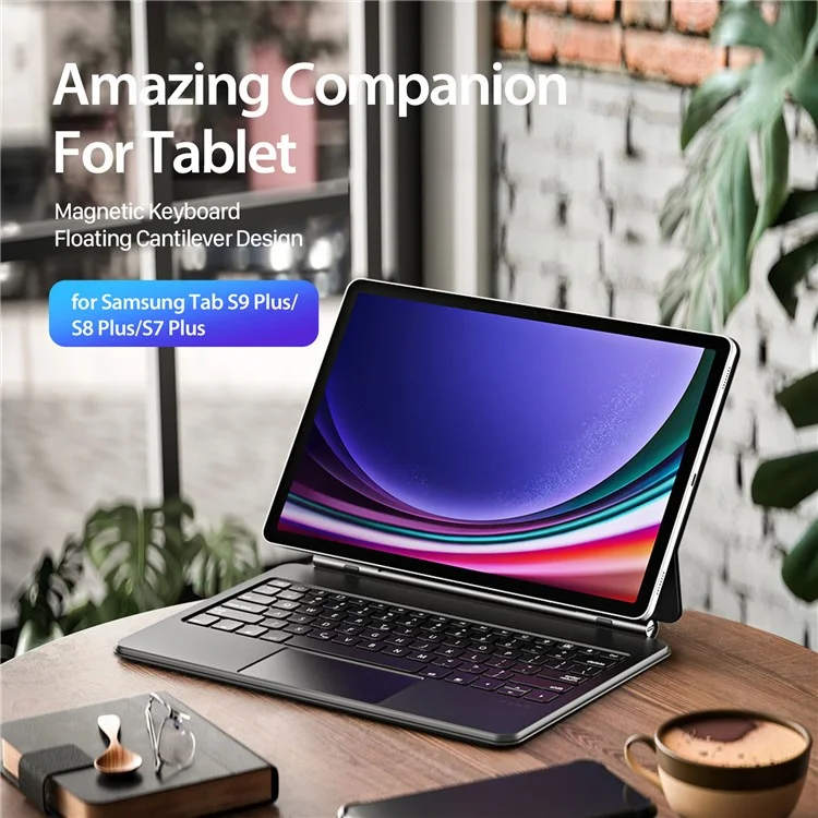 DUX DUCIS Pour Samsung Galaxy Tab S9+ / S8+ / S7+ Étui pour Tablette avec Clavier Bluetooth Magnétique Flottant