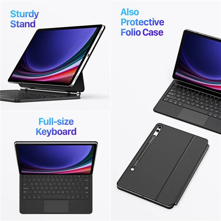 DUX DUCIS Pour Samsung Galaxy Tab S9+ / S8+ / S7+ Étui pour Tablette avec Clavier Bluetooth Magnétique Flottant