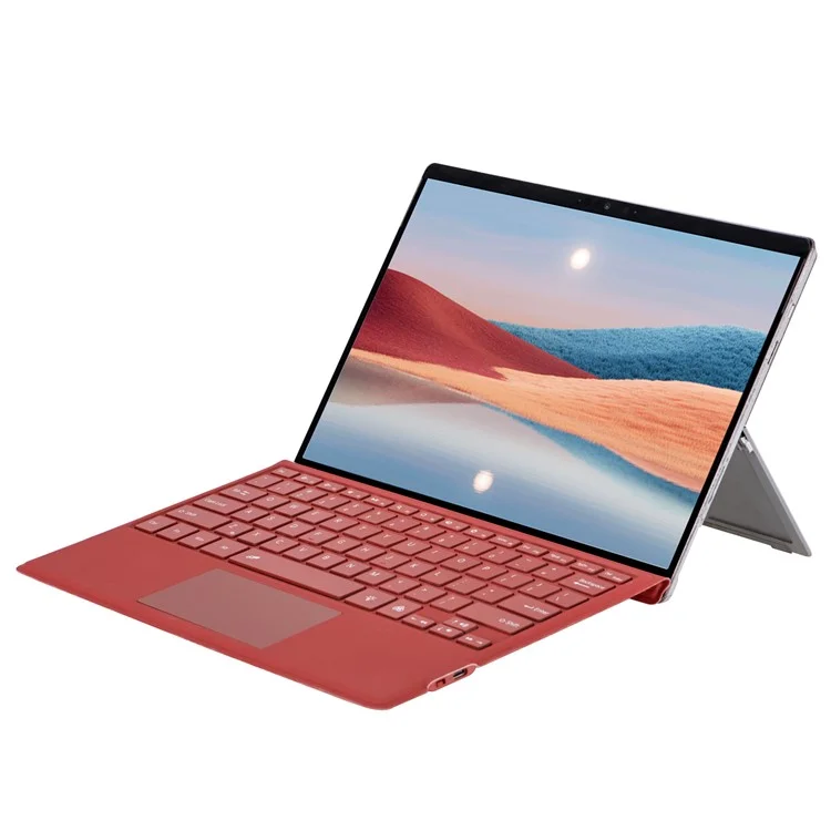 1089D-C For Microsoft Surface Pro 3 / 4 / 5 / 6 / 7 / 7+ Magnetic Absorption Backlit Bluetooth-compatible Tablet Keyboard - Red