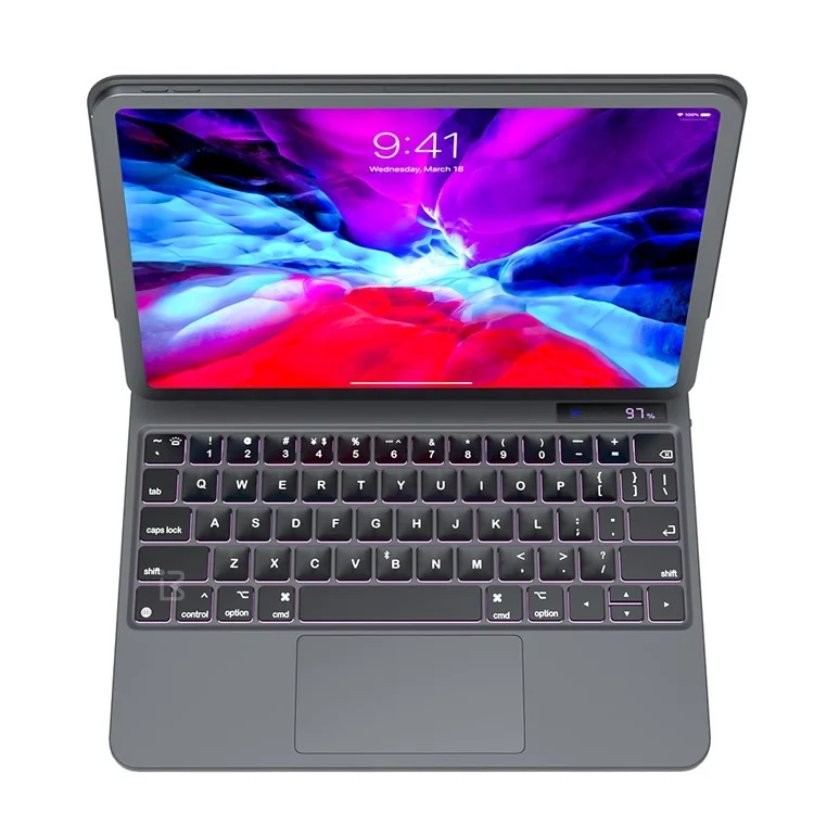 BENWIS ID-MKB для iPad 10.9 (2022) Магнитная подвесная клавиатура Кожаная подставка для планшета - Черный