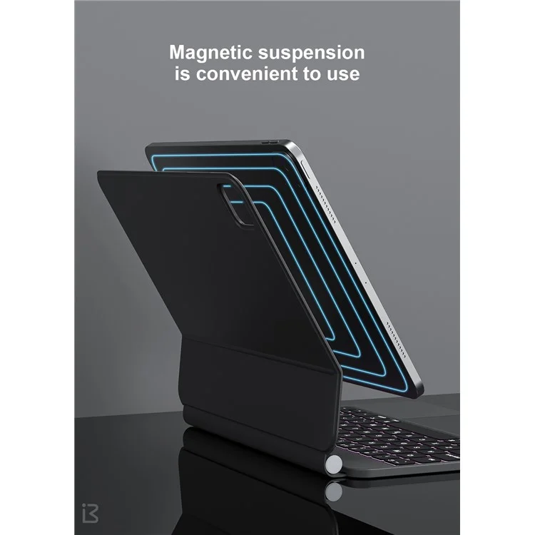 BENWIS ID-MKB для iPad 10.9 (2022) Магнитная подвесная клавиатура Кожаная подставка для планшета - Черный