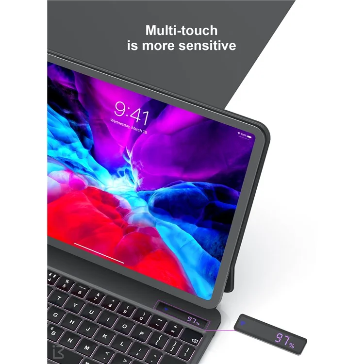 BENWIS ID-MKB для iPad 10.9 (2022) Магнитная подвесная клавиатура Кожаная подставка для планшета - Черный