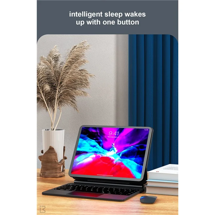 BENWIS ID-MKB для iPad 10.9 (2022) Магнитная подвесная клавиатура Кожаная подставка для планшета - Черный
