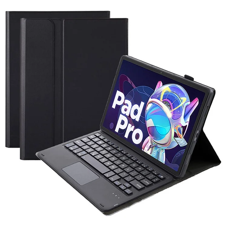 LX-P11 For Lenovo Tab P11 Pro Gen 2 11.2" (2022) Tablet Cover Touchpad Bluetooth-compatible Keyboard Leather Case - Black