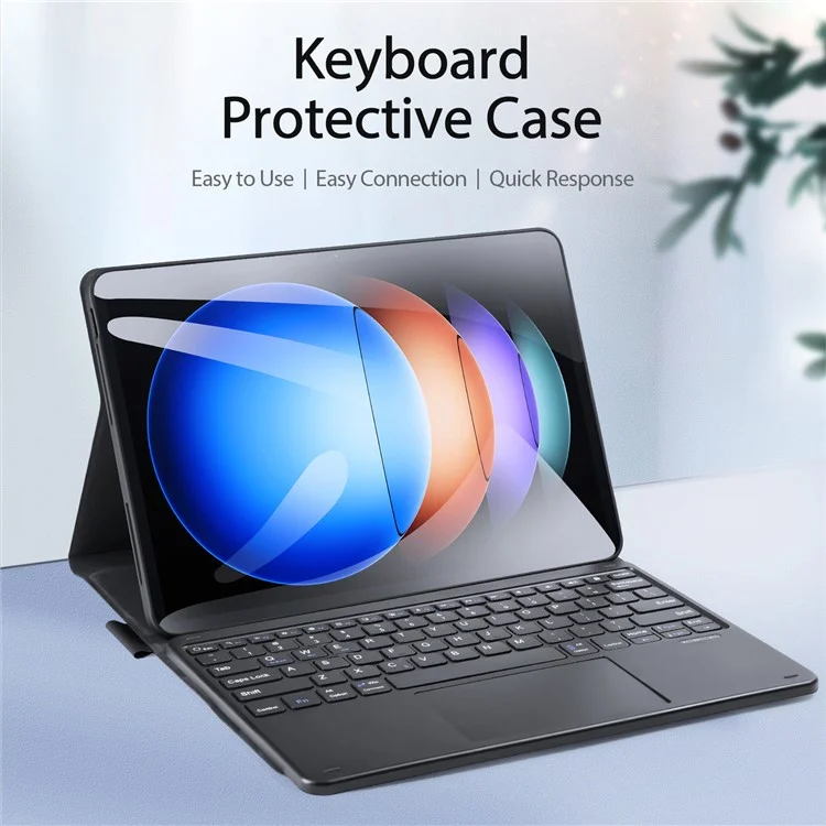 DUX DUCIS Für Xiaomi Pad 6S Pro 12.4 Bluetooth-Tastatur mit PU-Leder-Tablet-Hülle
