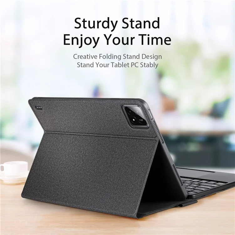 DUX DUCIS Für Xiaomi Pad 6S Pro 12.4 Bluetooth-Tastatur mit PU-Leder-Tablet-Hülle