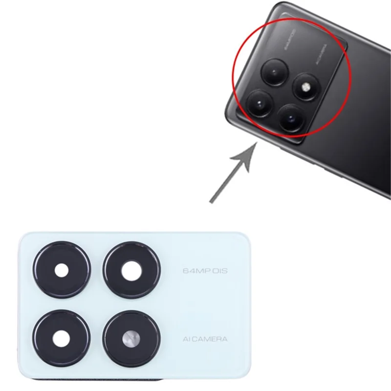 For Xiaomi Redmi K70E 5G OEM Back Camera Lens Holder Cover with Glass Part (without Logo) - Green