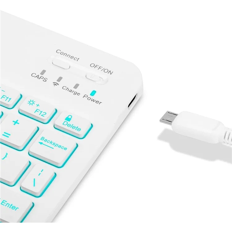 SD-X710 Per Samsung Galaxy Tab S7 / S8 / S9 / S9 FE 11 pollici Custodia per tablet in PU con tastiera Bluetooth retroilluminata - Baby Blue