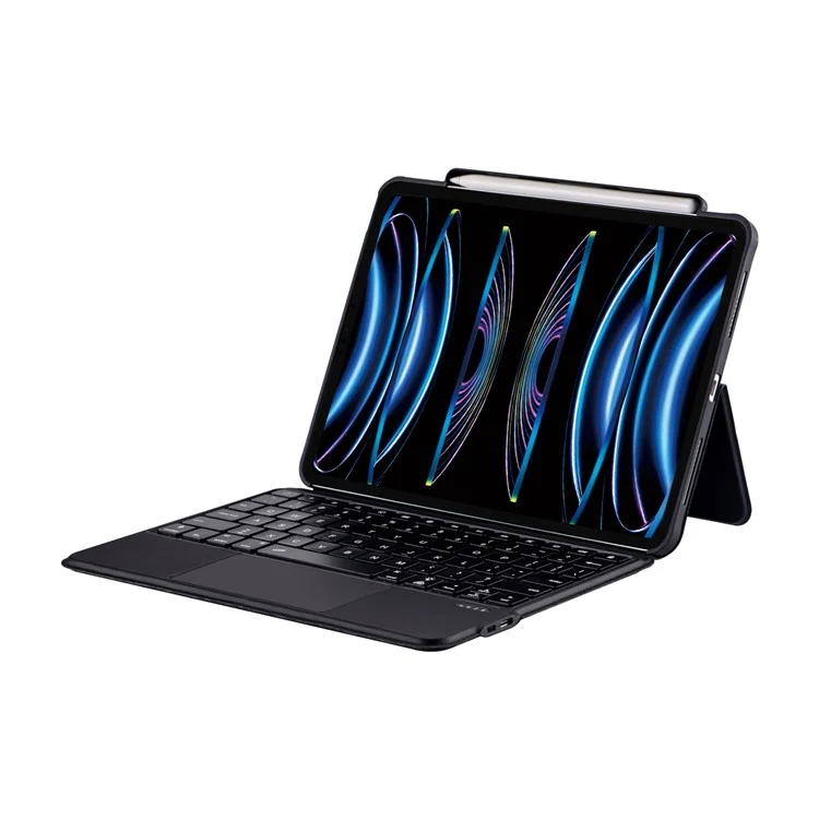 5206D-3B For iPad Air 11 (2025) / (2024) / Air (2020) (2022) / Pro 11 (2018) / (2020) / (2021) / (2022) Bluetooth-Compatible Keyboard Case - Black